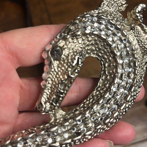Rhinestone Embellished Crocodile/Alligator Belt Buckle main image 6